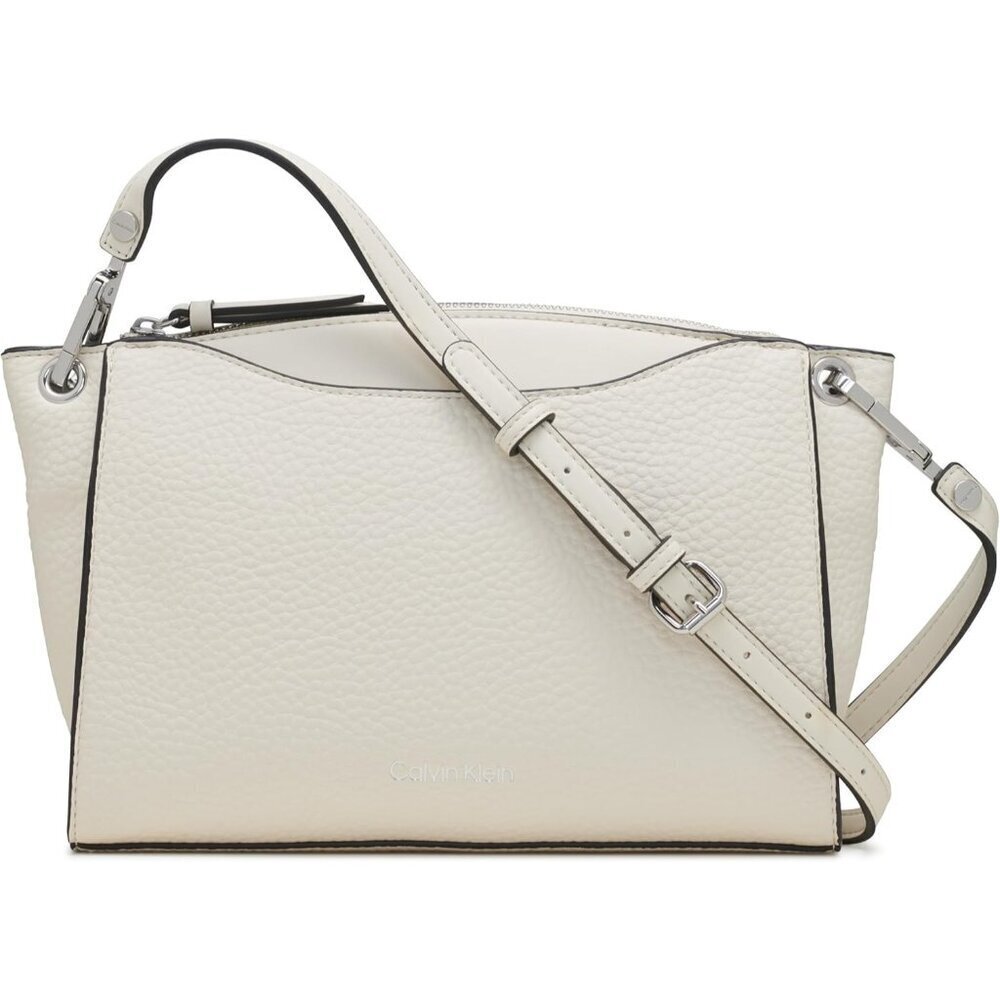 Women's Vegan Leather Crossbody Bag with Multiple Pockets and Top Zip Closure